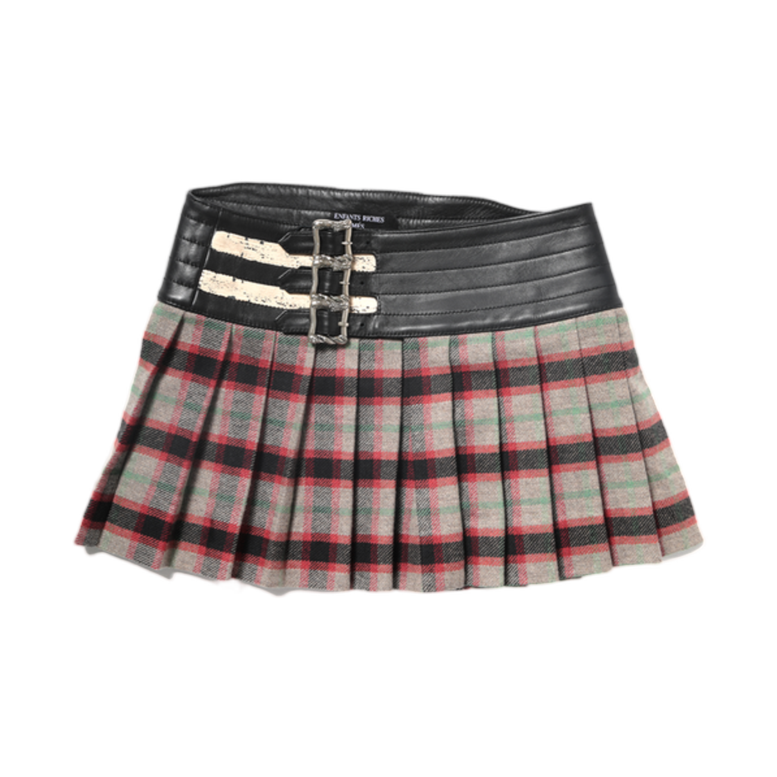 (W) 앙팡 리쉬 데프리메 도그 리스트렝트 스커트 블랙 화이트 멀티((W) Enfants Riches Deprimes Dog in Restraint Skirt Black White Multi) - 1