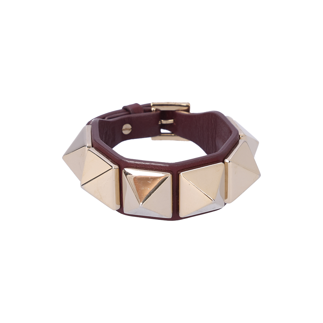 ITQ7QVNS3T64 Valentino Large Rockstud Leather Bracelet