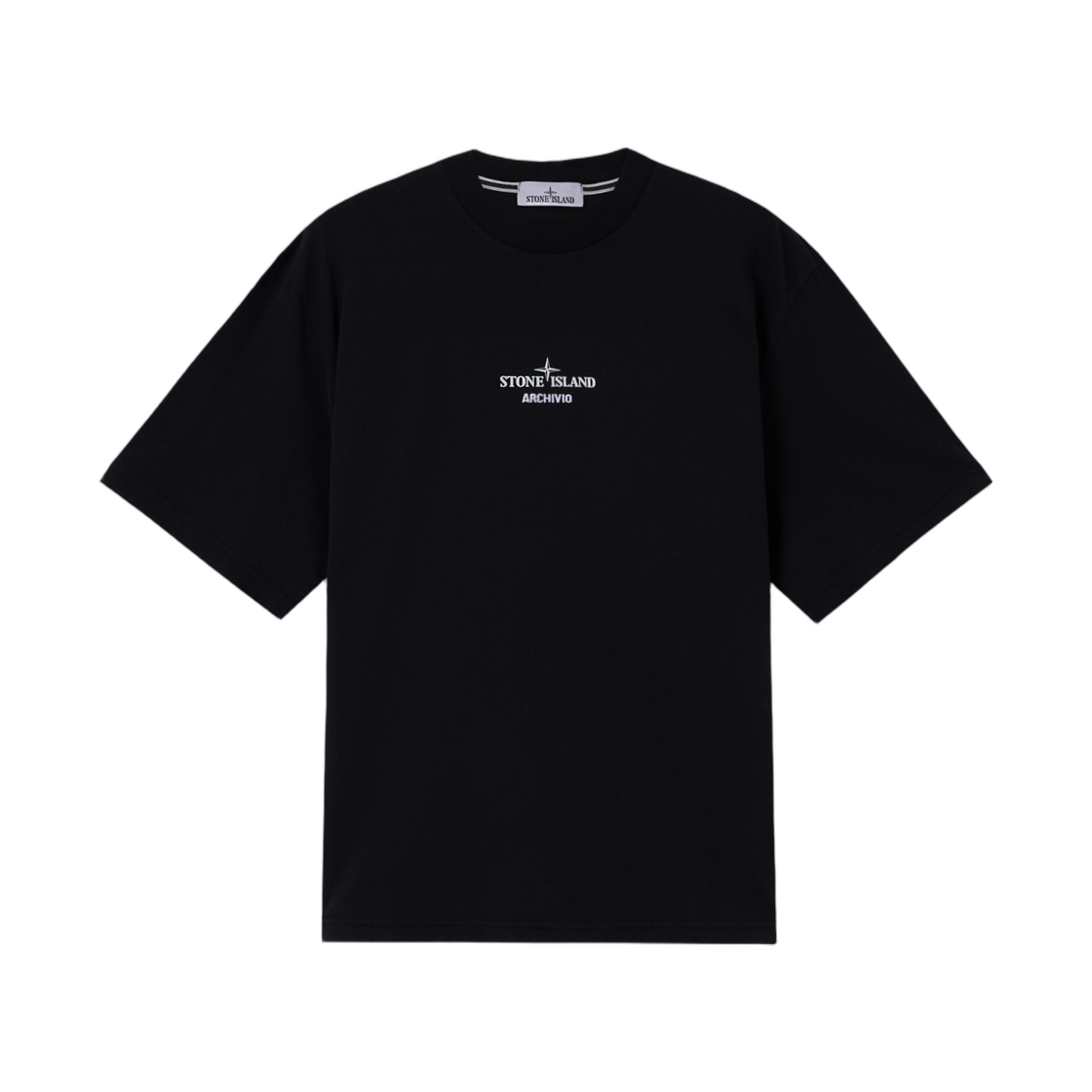 K2S1521000-37S0091-V0029 Stone Island 2100037 Organic Cotton Jersey Regular Fit Short Sleeve T-Shirt with Seasonal Archivio Print Black - 25FW