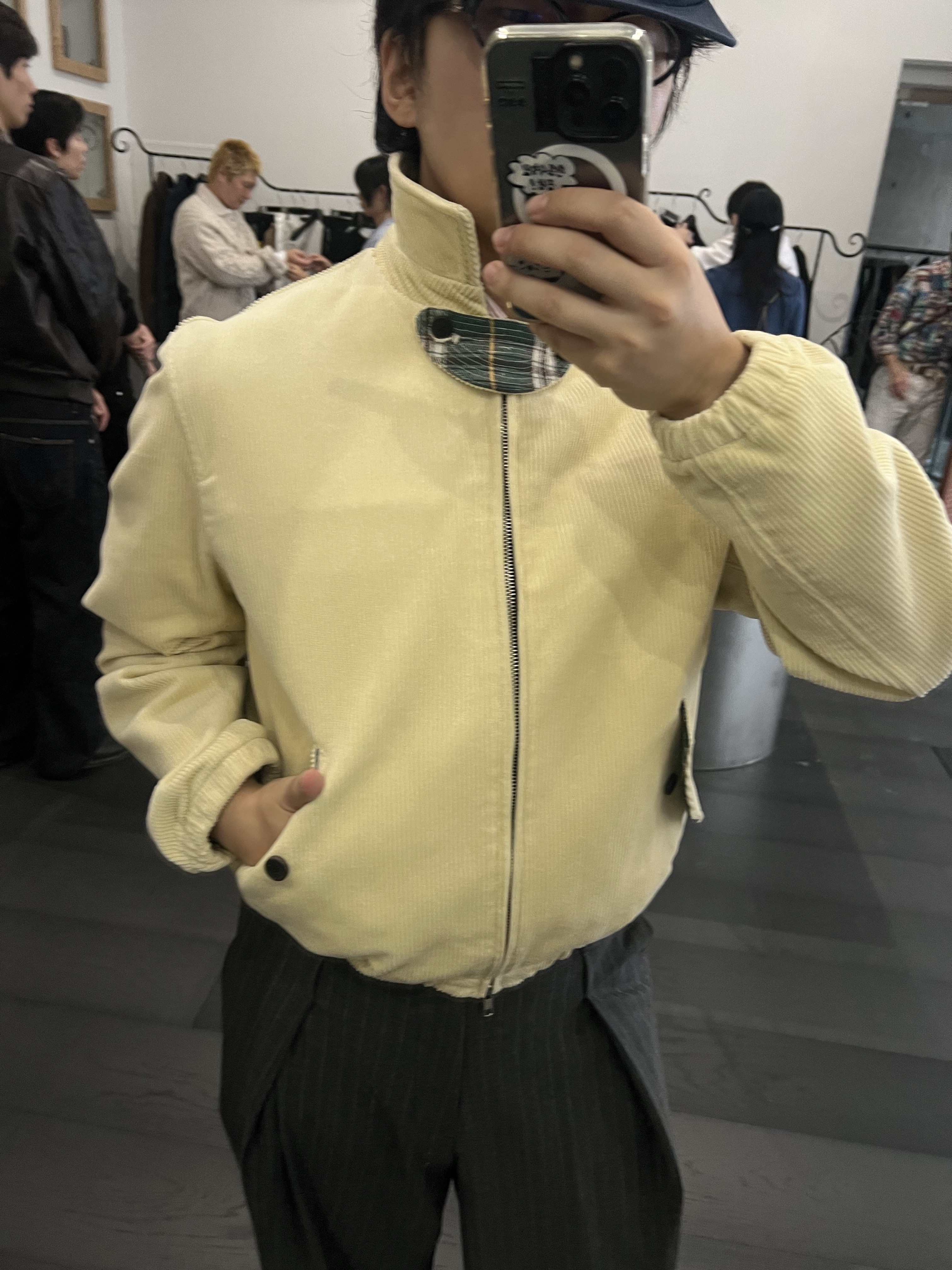 STU Strap Corduroy Jacket Ivory 착용 스타일 - 3