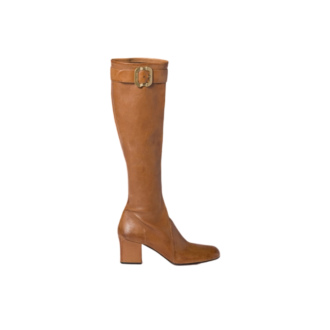 5W548E-038-F098L (W) Miu Miu Nappa Leather Boots with Buckle Caramel