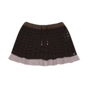 (W) Coyseio Layered Knit Skirt Brown