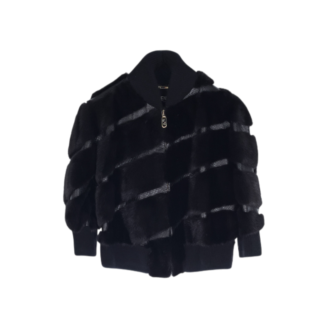 ITQ2K85AL4JW Fendi Mink Bomber Jacket 80 Black