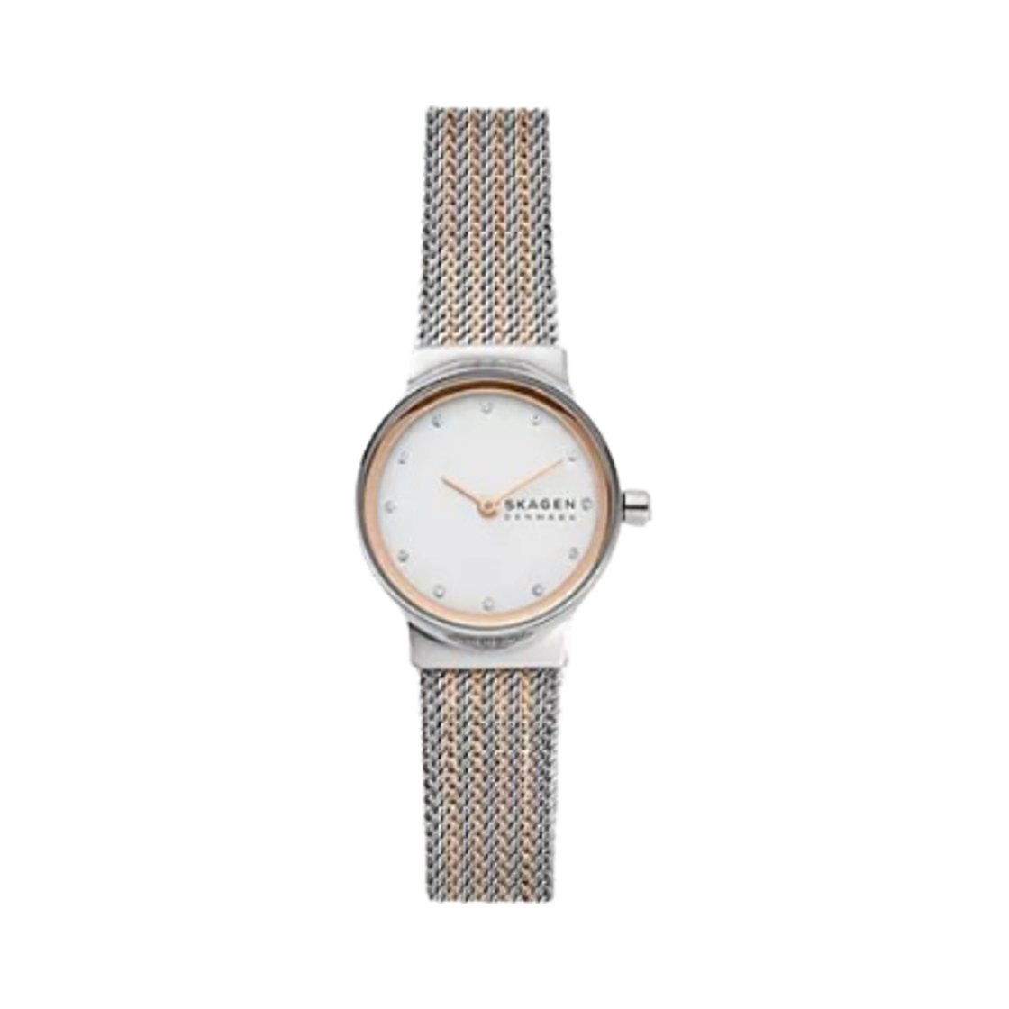 스카겐 프레자 릴리 쿼츠 투핸드 26mm 화이트 실버 스테인리스 스틸 메쉬 실버 로즈(Skagen Freja Lille Quartz Two-Hand 26mm White Silver Stainless Steel Mesh Silver Rose) - 1