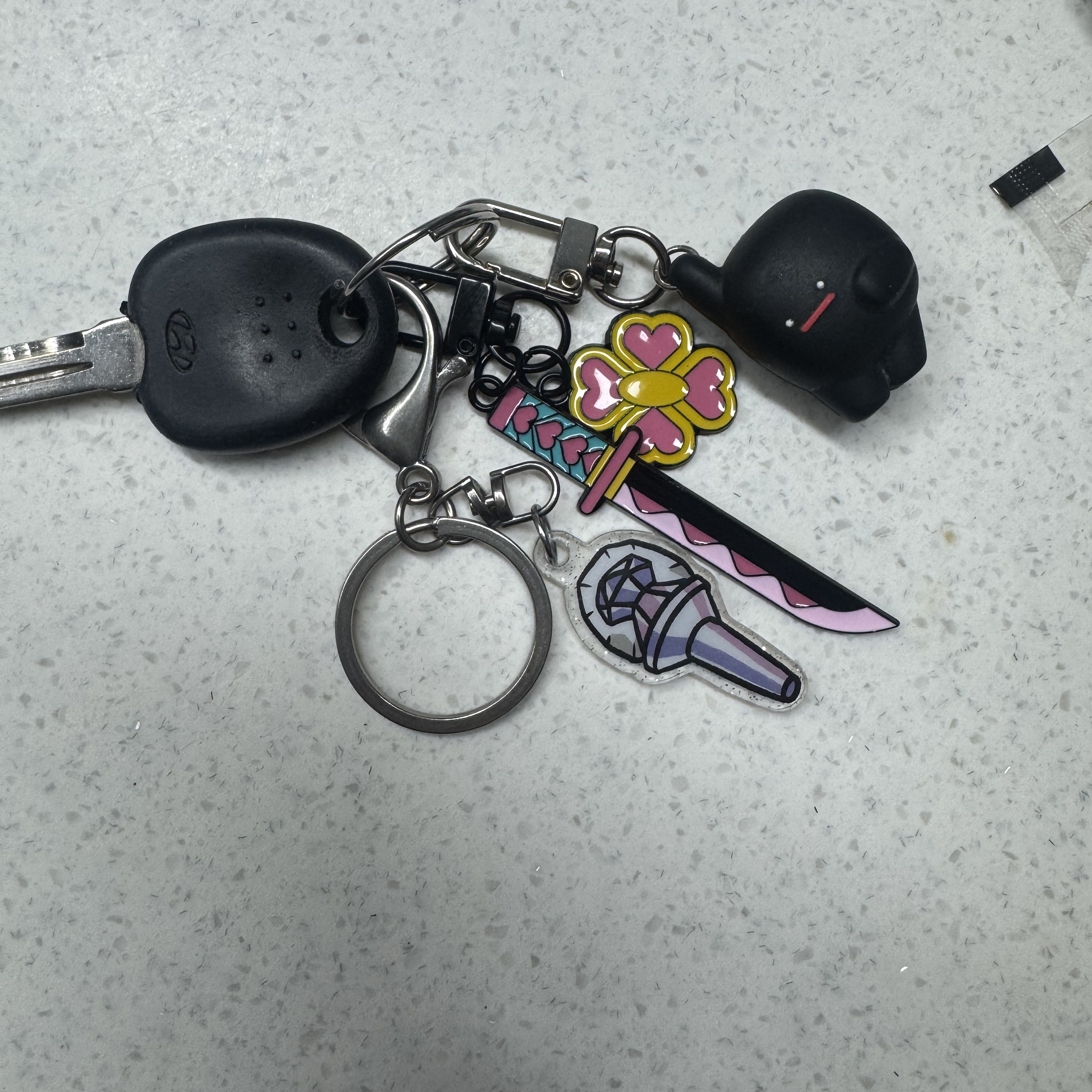 Demon Slayer Kimetsu No Yaiba Nichirin Sword Keyring Mitsuri Kanroji 착용 스타일 - 1