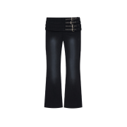 [KREAM 단독] Bonnae Belted Straight Pants Black