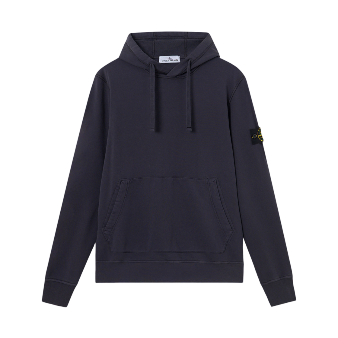 K2S1561000-62S0051-V0026 Stone Island 6100062 Organic Cotton Fleece Regular Fit Hooded Sweatshirt with Pouch Pocket Ink Blue - 25FW
