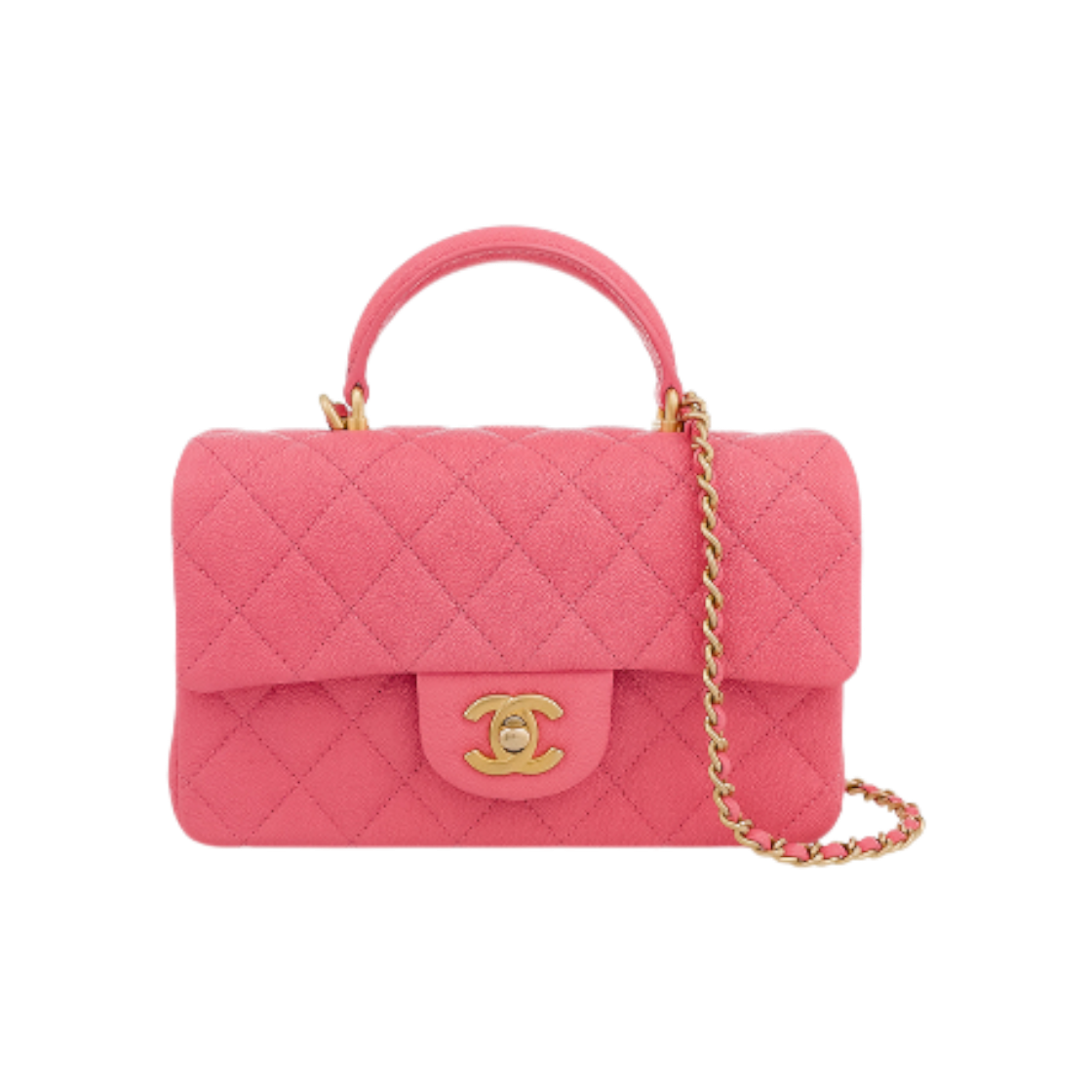 샤넬 탑핸들 뉴미니 핑크 빈티지금장 캐비어 (5ET1614)(Chanel Top Handle New Mini Pink Vintage Caviar) - 1