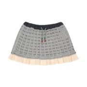 (W) Coyseio Layered Knit Skirt Melange Grey