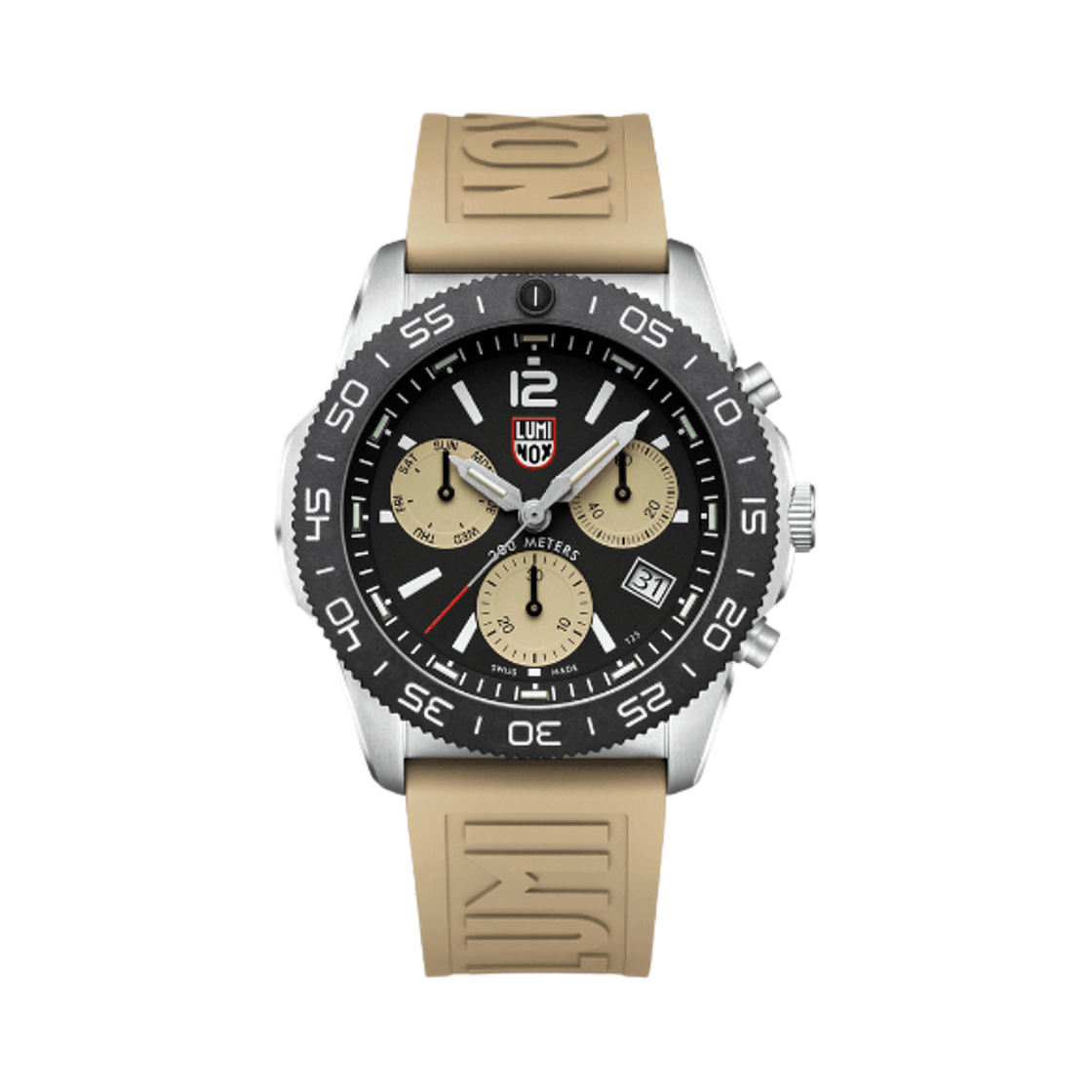루미녹스 퍼시픽 다이버 크로노그라프 다이버 44mm 니트릴 러버 스트랩 베이지(Luminox Pacific Diver Chronograph Diver 44mm Nitrile Rubber Strap Beige)
