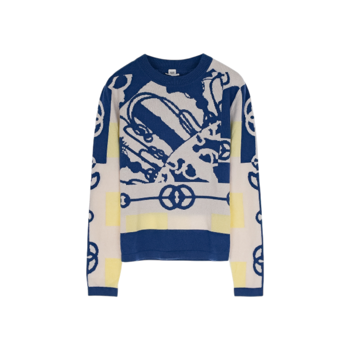 IT4HFNN27FFD Hermes Long Sleeve Cashmere Pullover 38 Blue Aquatique