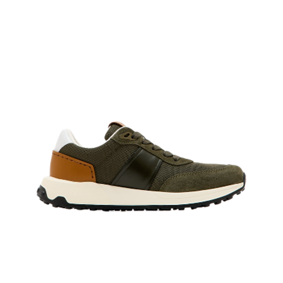 XXM63K0GT70T9109DZ Tod's Sneakers in Leather and Technical Fabric Khaki