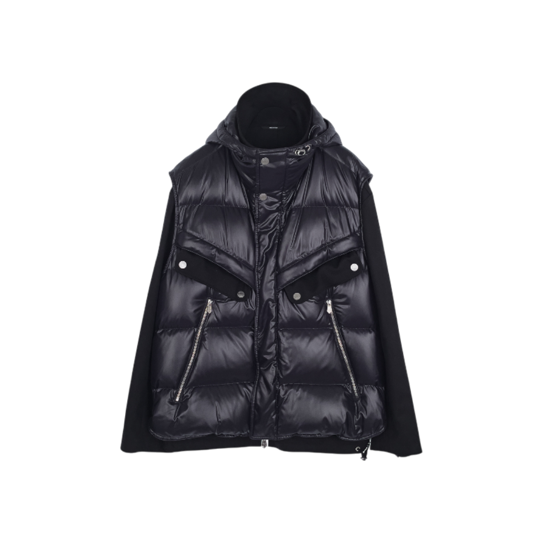 ITSD4FQ35HLD Hermes Padded Vest Combine Jacket 50 Black
