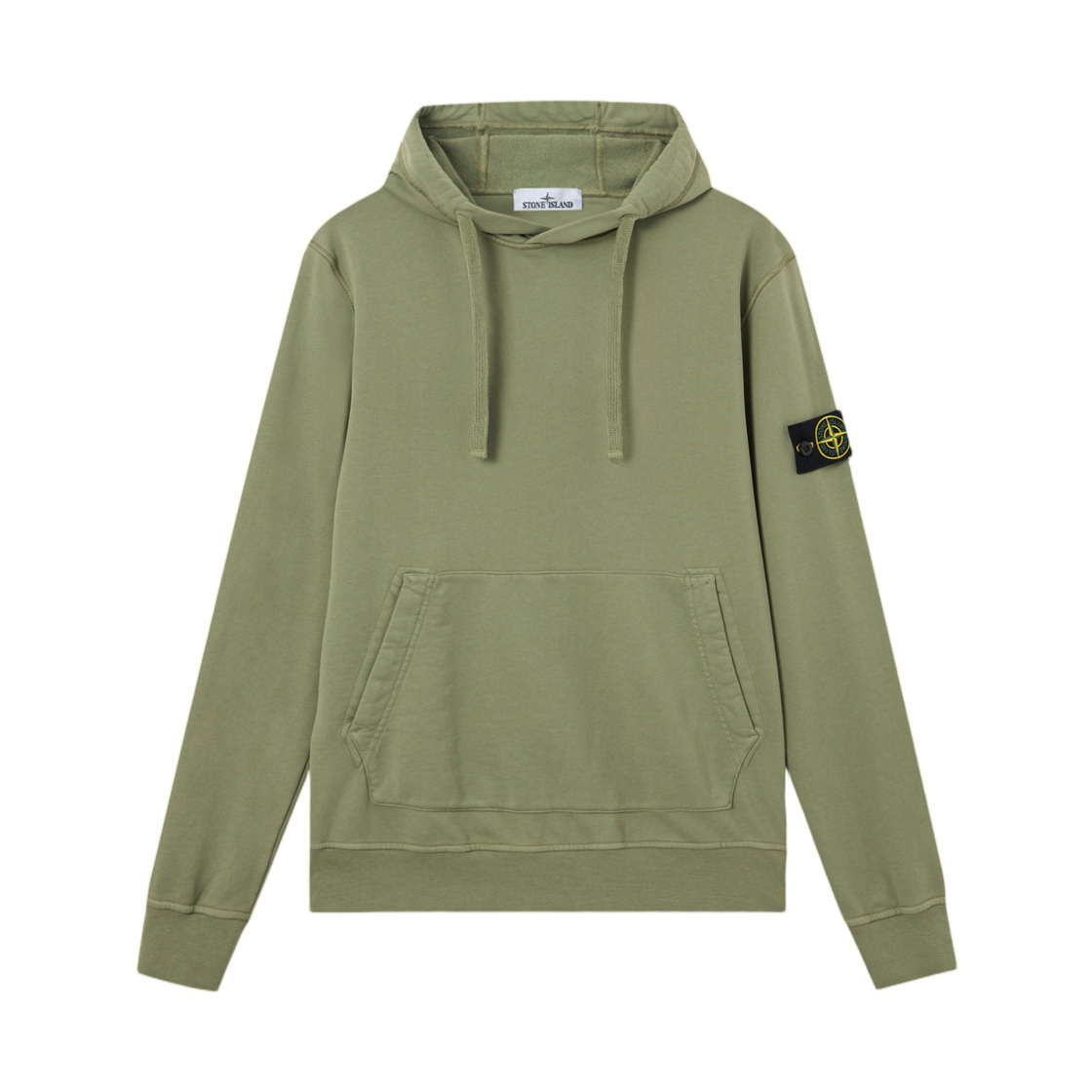 K2S1561000-62S0051-V0055 Stone Island 6100062 Organic Cotton Fleece Regular Fit Hooded Sweatshirt with Pouch Pocket Sage Green - 25FW