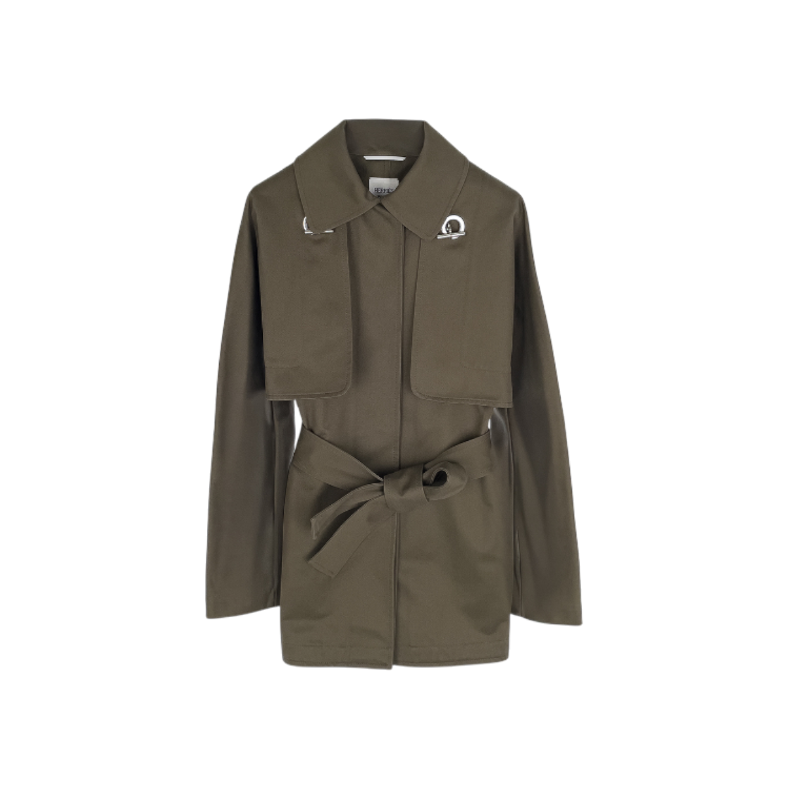 ITNISN4SN4CV Hermes Two Way Cotton Trench Coat 36 Khaki