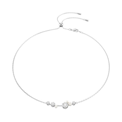 5705626 (W) Swarovski Constella Necklace Crystal Pearl Round Cut White Rhodium Plated