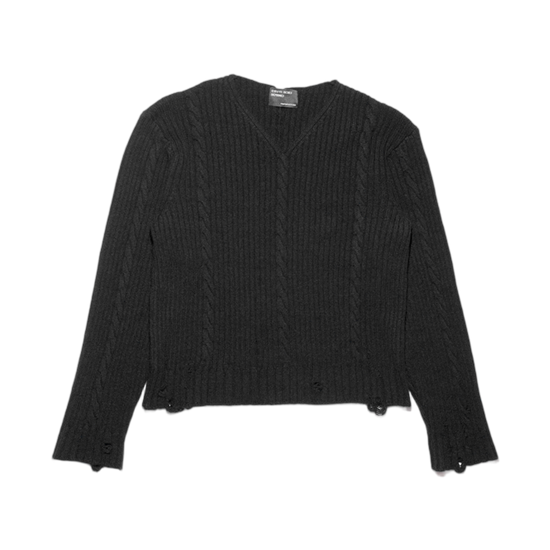 앙팡 리쉬 데프리메 피티드 브이넥 스웨터 블랙(Enfants Riches Deprimes Fitted V-Neck Sweater Black) - 1