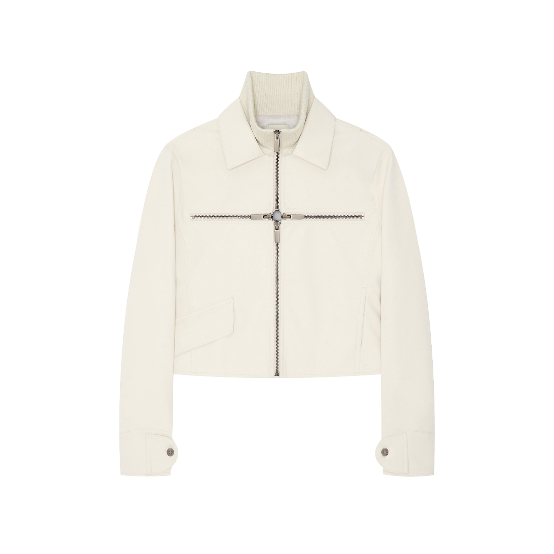 Bonnae-162 [KREAM 단독] Bonnae Cross Zip Leather Jacket Ivory