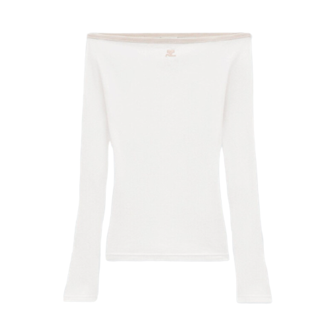 224JTO306JS0070B131 (W) Courreges Cotton Boat Neck Top White