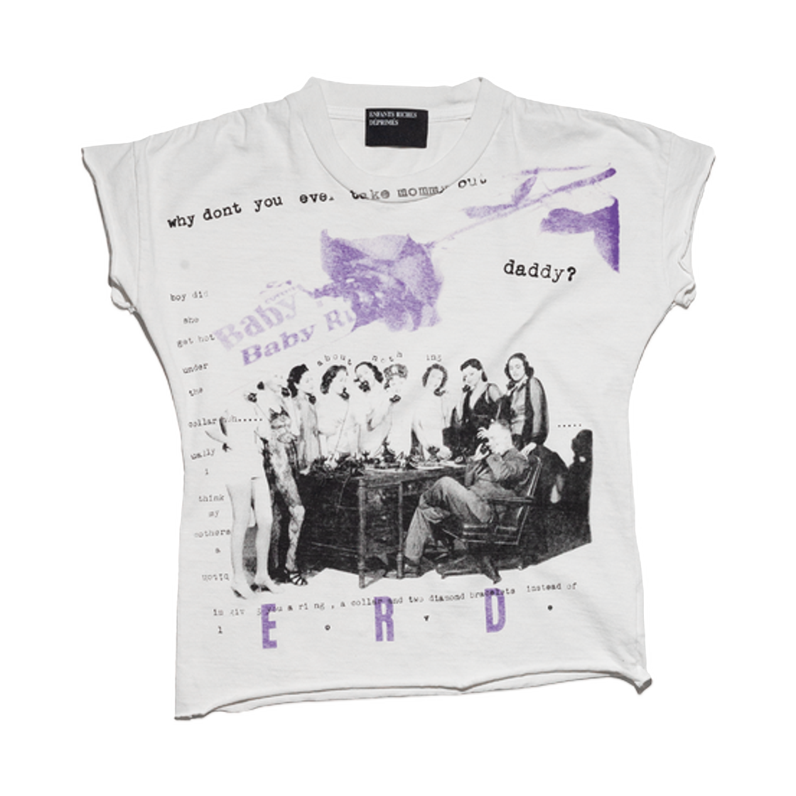 (W) 앙팡 리쉬 데프리메 테이크 마미 아웃 티셔츠 페이디드 화이트((W) Enfants Riches Deprimes Take Mommy Out T-Shirt Faded White) - 1