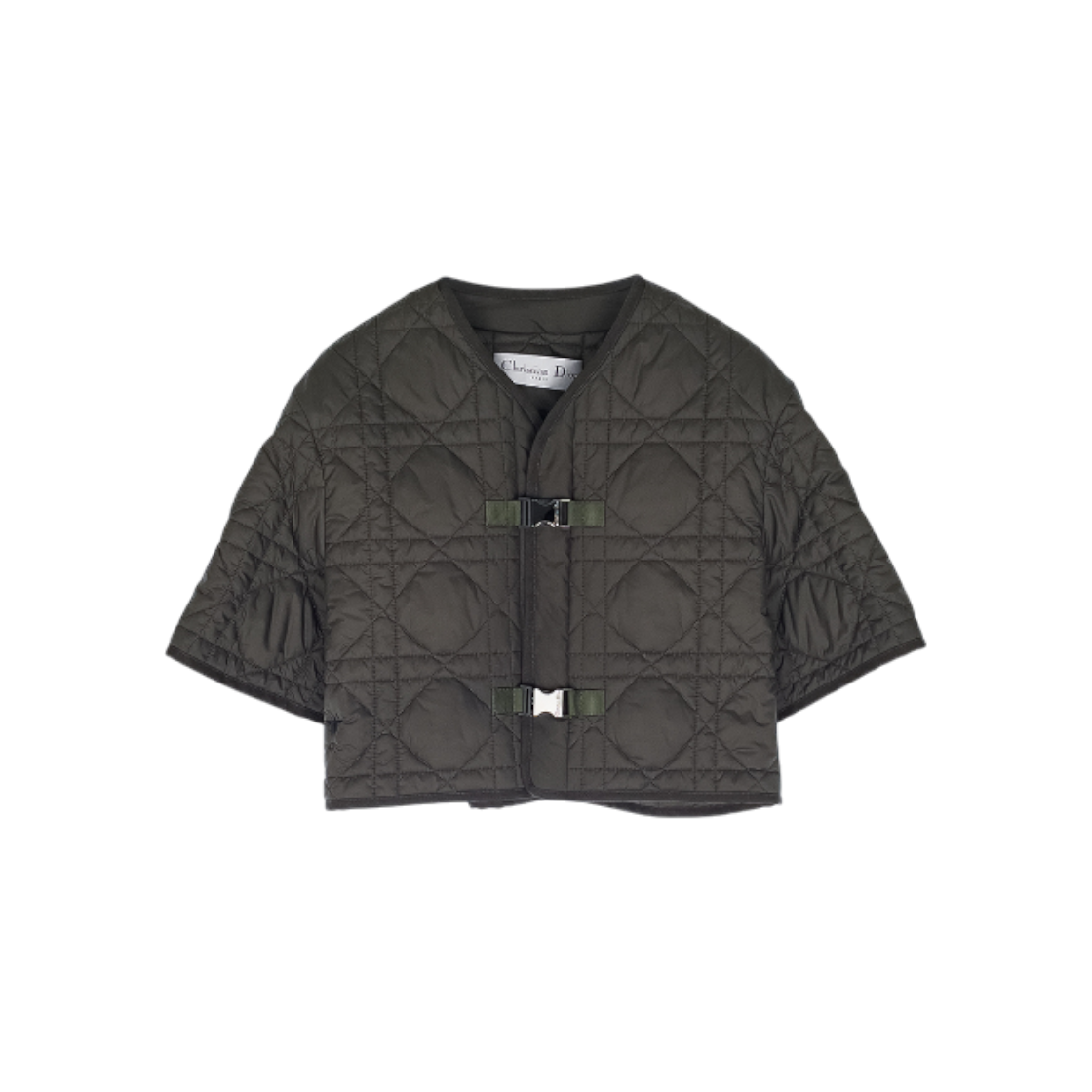 디올 까나쥬 숏슬리브 크롭 패딩 34 카키(5ET1604)