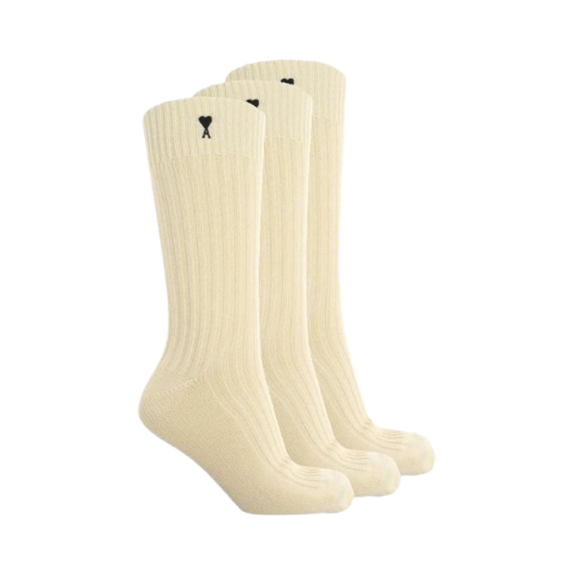 USC611-AK0007-150 AMI de Coeur Socks Off White Black (3 Pack)