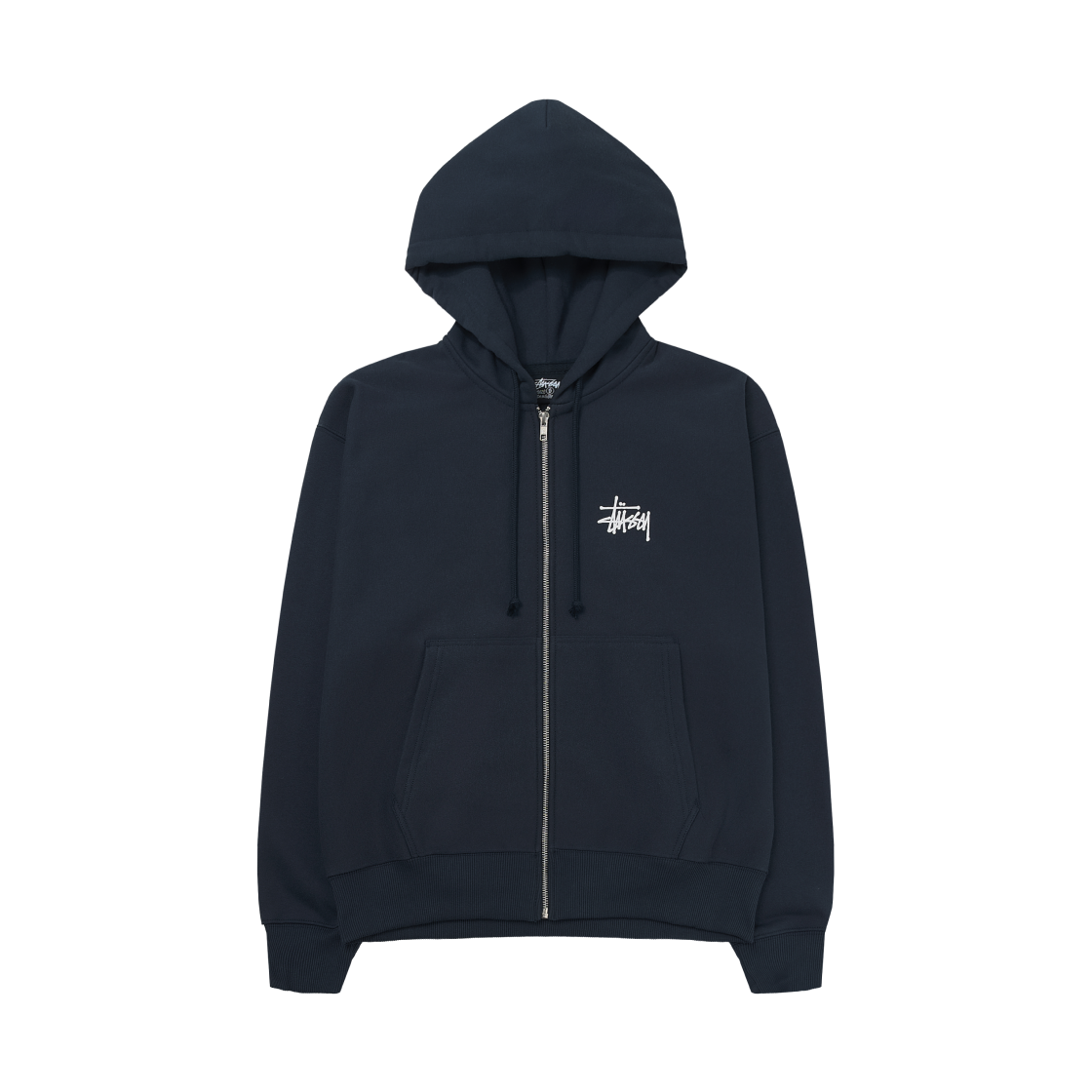 스투시 베이직 스투시 후드 집업 네이비 2024, 2025(Stussy Basic Stussy Zip Hoodie Navy 2024, 2025)