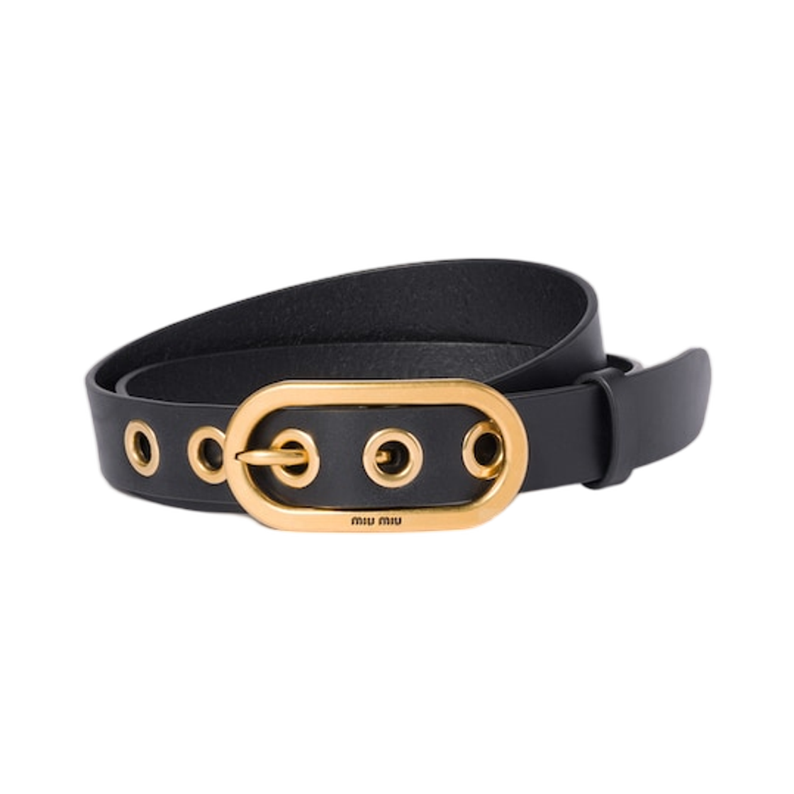 5CC699-2HIL-F0002 (W) Miu Miu Leather Belt Black