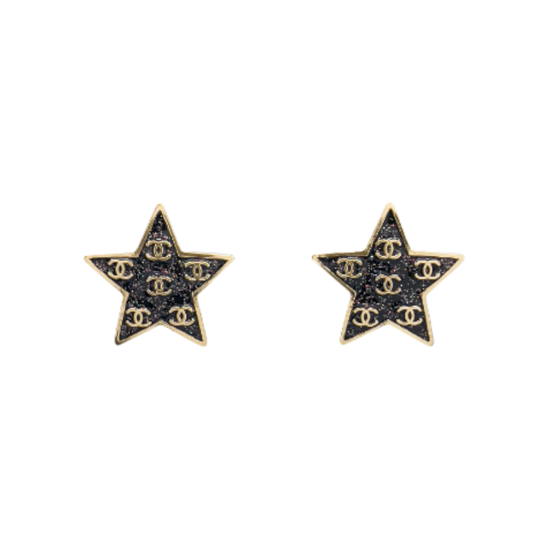 ITWVLM2R4EC3 Chanel 24C Star Earrings Black/Gold