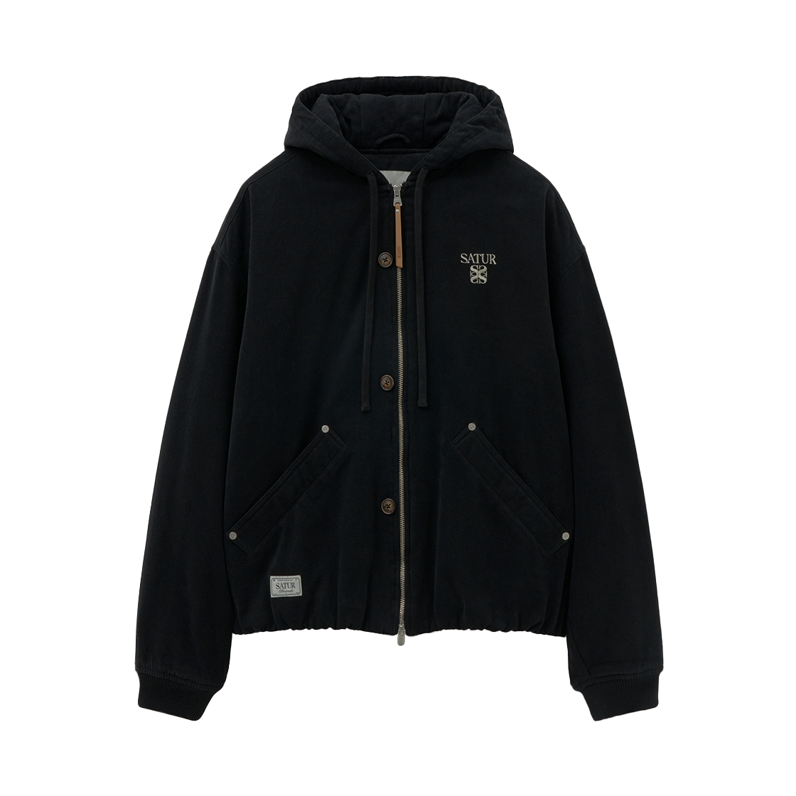 세터 테오 패디드 후드 집업 블랙(SATUR Teo Padded Hooded Zip-Up Black)