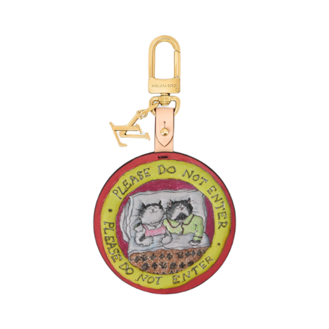 M02950 Louis Vuitton Sleeping Cats Tag Bag Charm Yellow