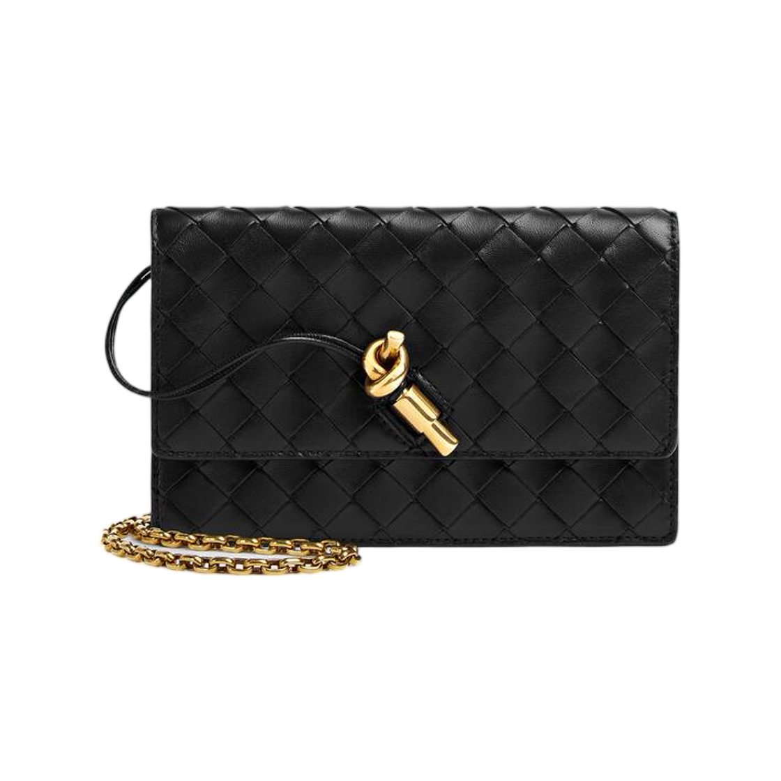 보테가 베네타 안디아모 월렛 온 체인 블랙(Bottega Veneta Andiamo Wallet on Chain Black) - 1