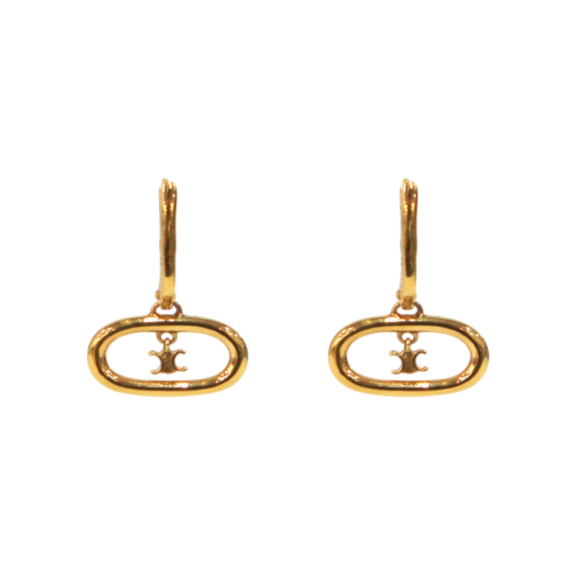 IT8BF8CJ2QBD Celine Round Triomphe Gold Earrings