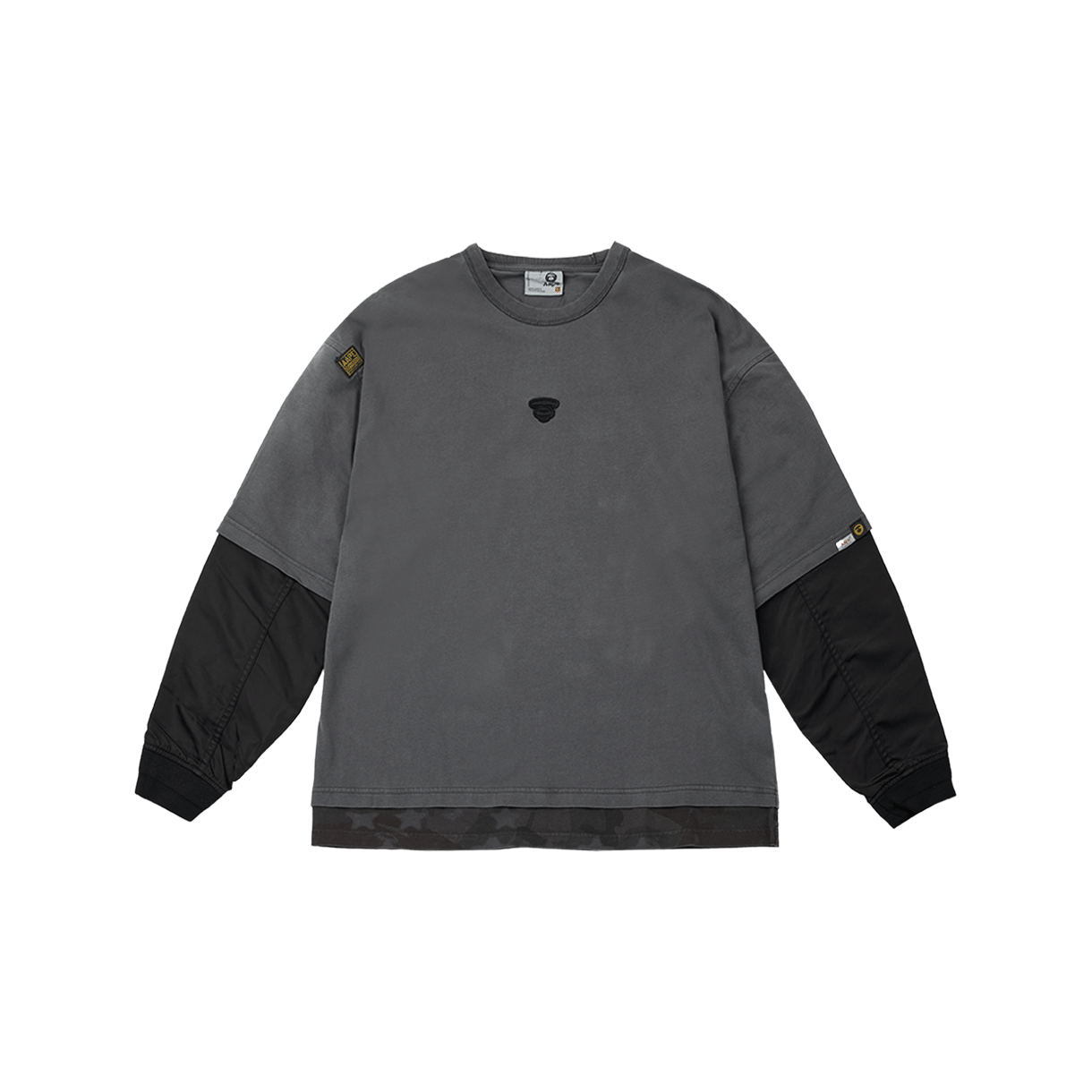 에이프 팬시 메인 롱 티 라이트 블랙 - 25FW(AAPE Fancy Main Long Tee Light Black - 25FW)
