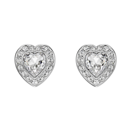 5720859 (W) Swarovski x Ariana Grande Stud Earrings Mixed Cut Heart White Rhodium Plated