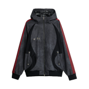 Adidas x Thug Club Teamgeist Faux Leather Jacket Black Antique Silver - US Sizing
