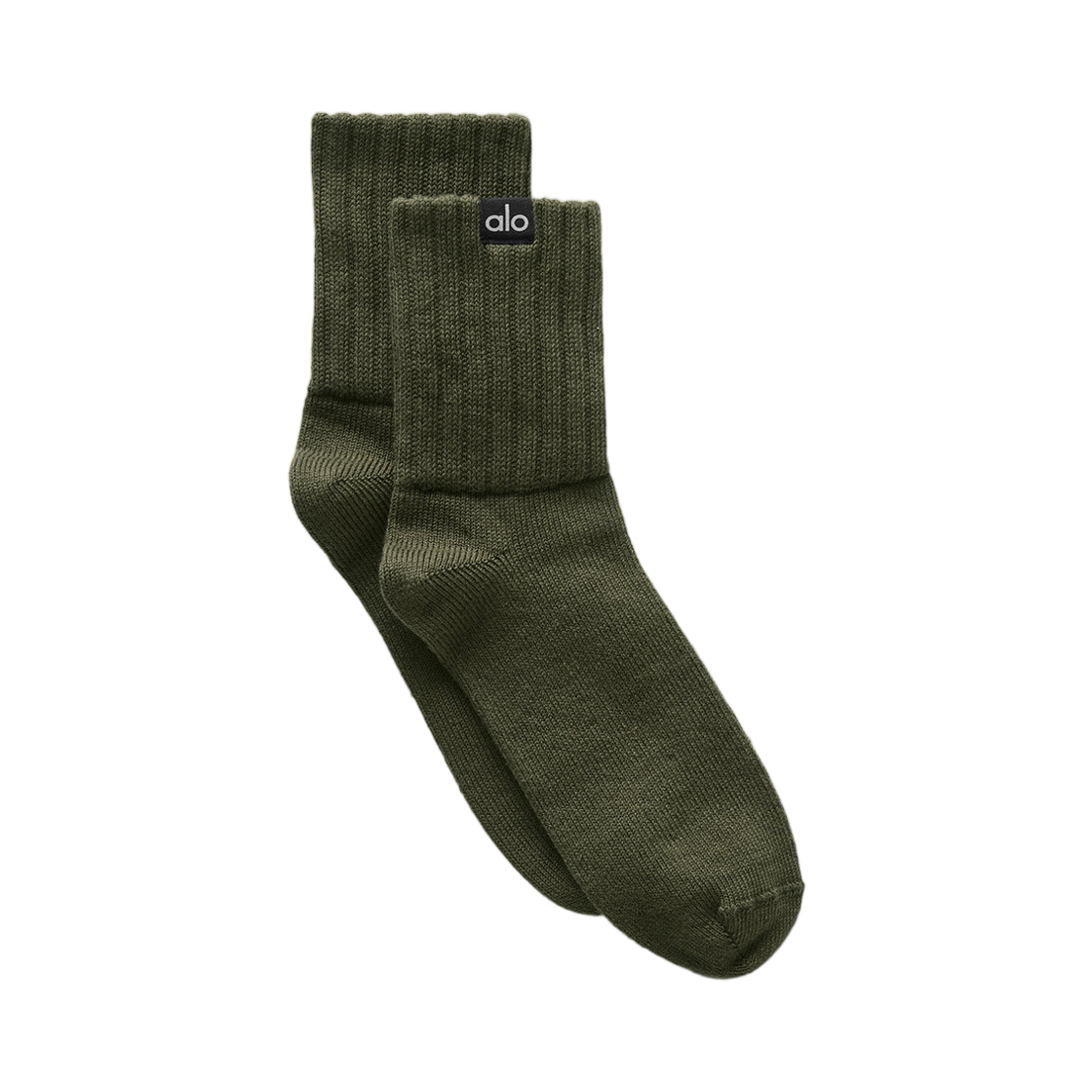 알로 요가 유니섹스 하프 크루 스크런치 삭 그린 올리브(Alo Yoga Unisex Half Crew Scrunch Sock Green Olive) - 1