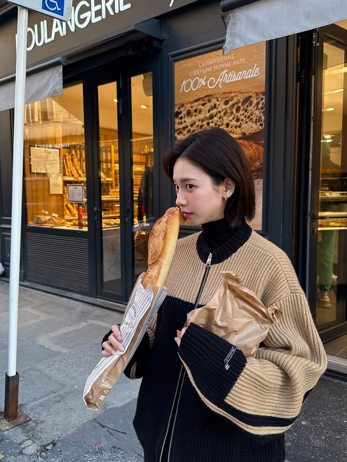 Ader Error Felz Cardigan Noir 착용 스타일 - 1