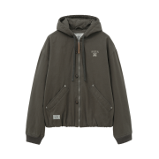 SATUR Teo Padded Hooded Zip-up Charcoal