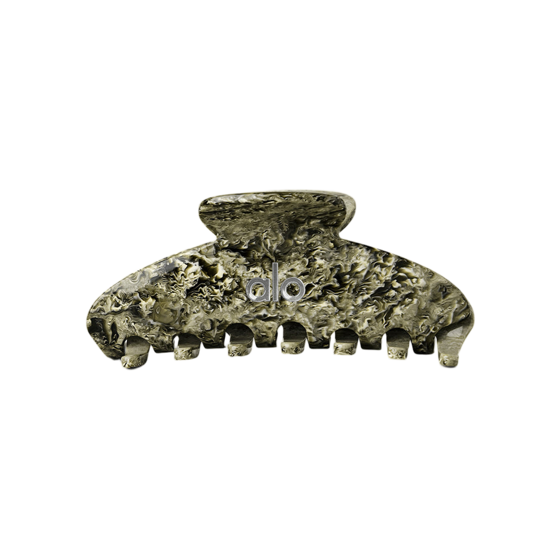 A0286W (W) Alo Yoga 90's Claw Clip Green Olive Marble