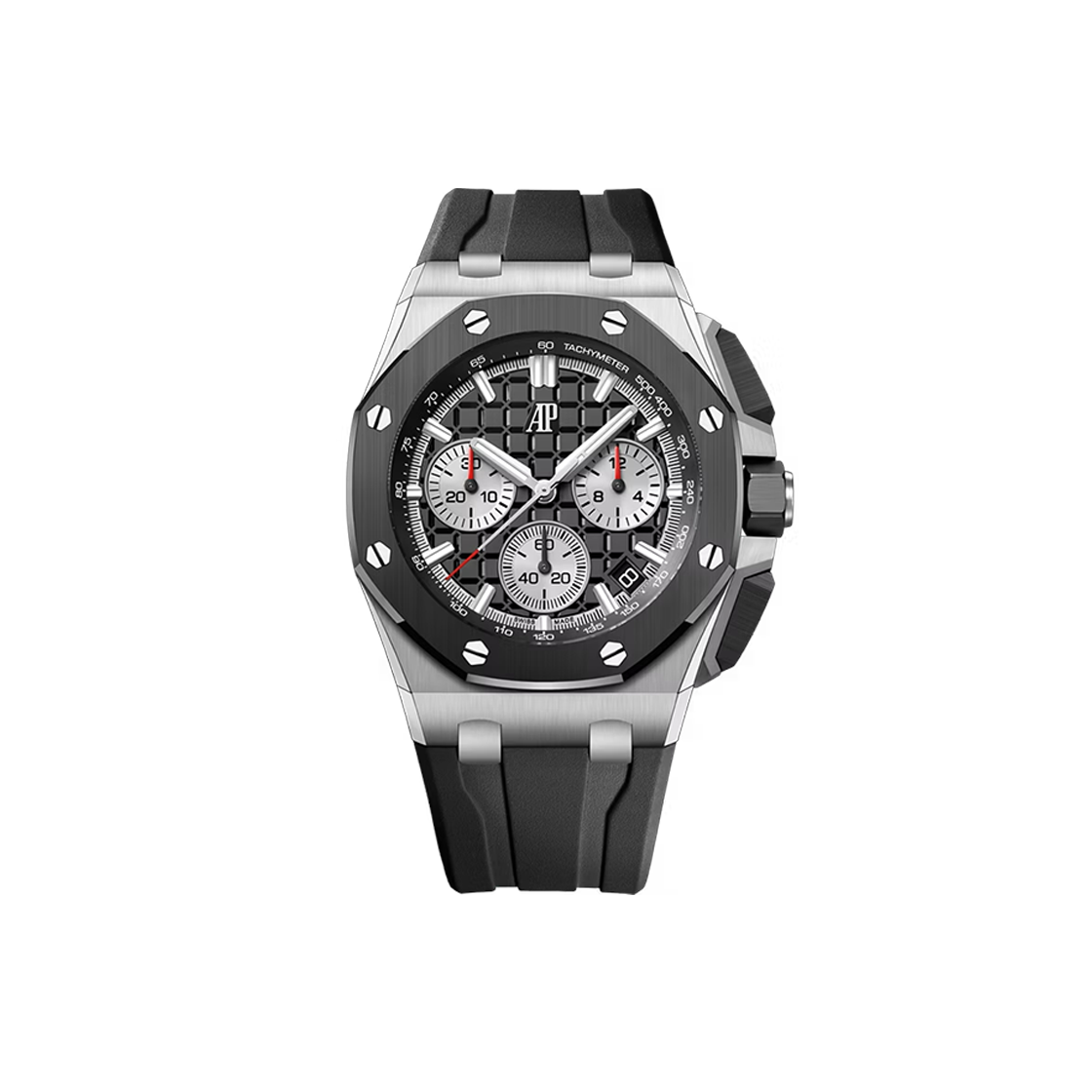 오데마피게 로얄오크 오프셔 크로노그래프 43-26420SO 블랙 바 NO.6346(Audemars Piguet Royal Oak Offshore Chronograph 43mm Black Dial No. 6346)