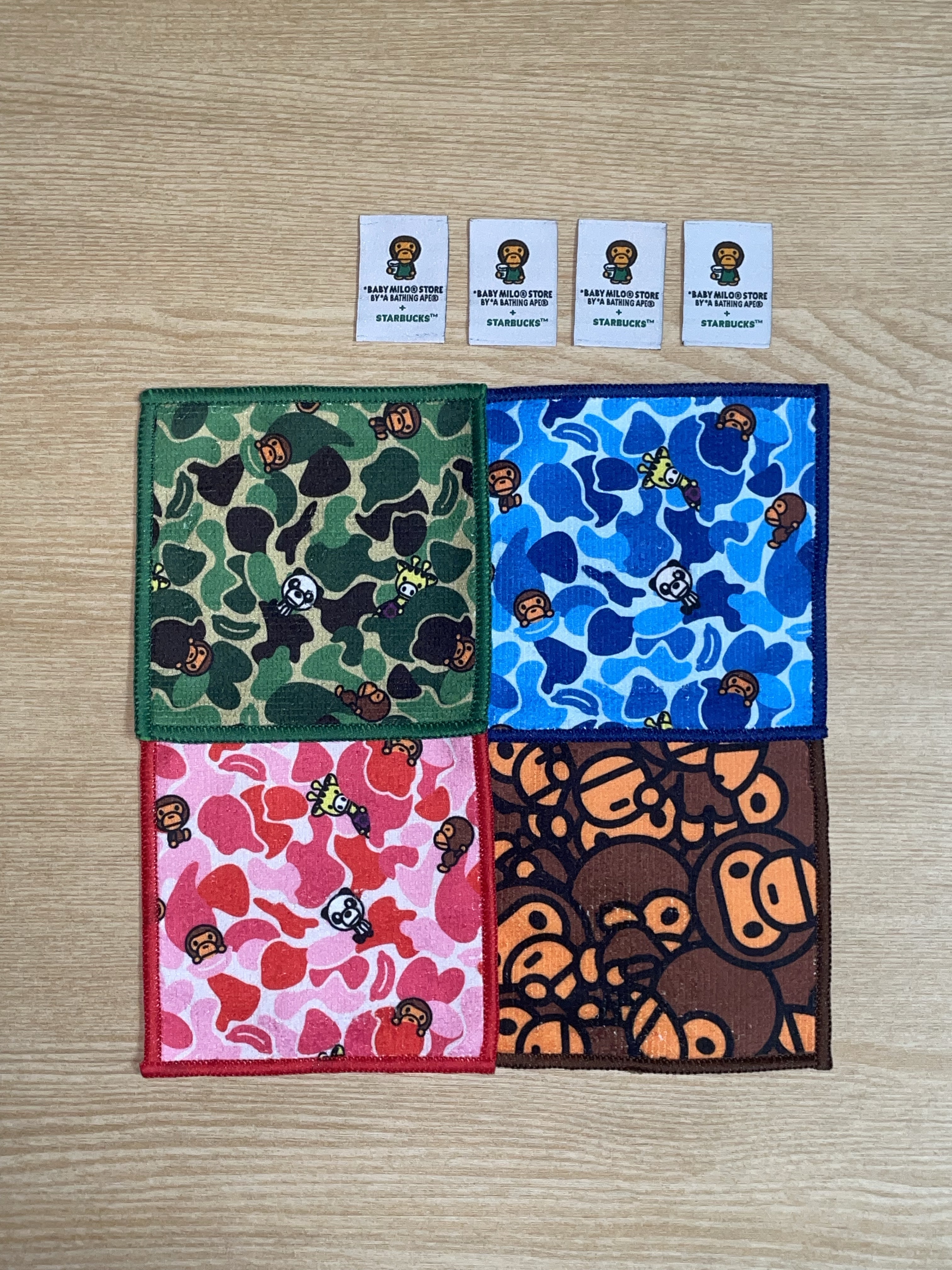 Starbucks x BAPE Baby Milo Coaster Pink Green (Set of 4) 착용 스타일