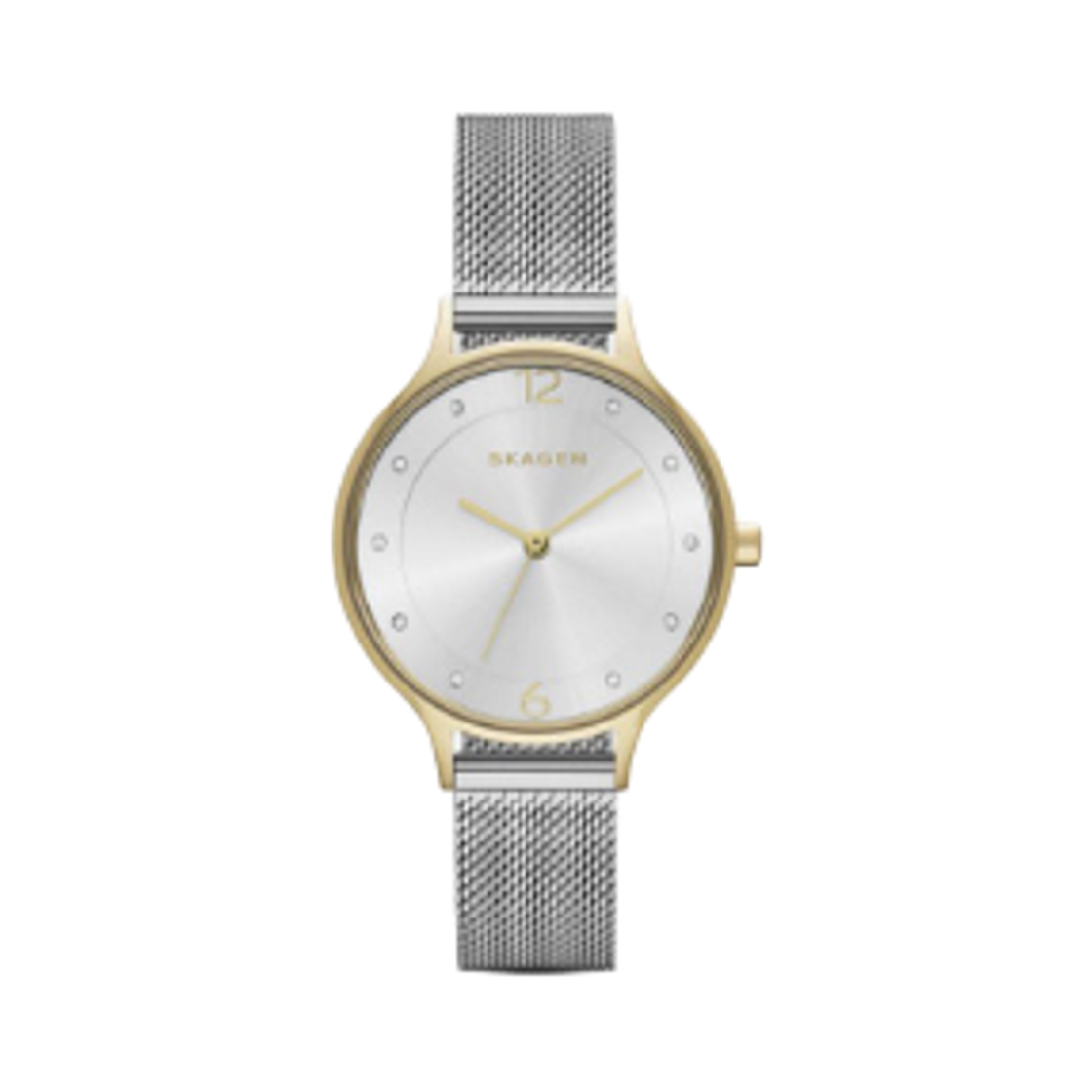SKW2340 Skagen Anita Lille Quartz Three-Hand 30mm White Silver Stainless Steel Mesh Silver