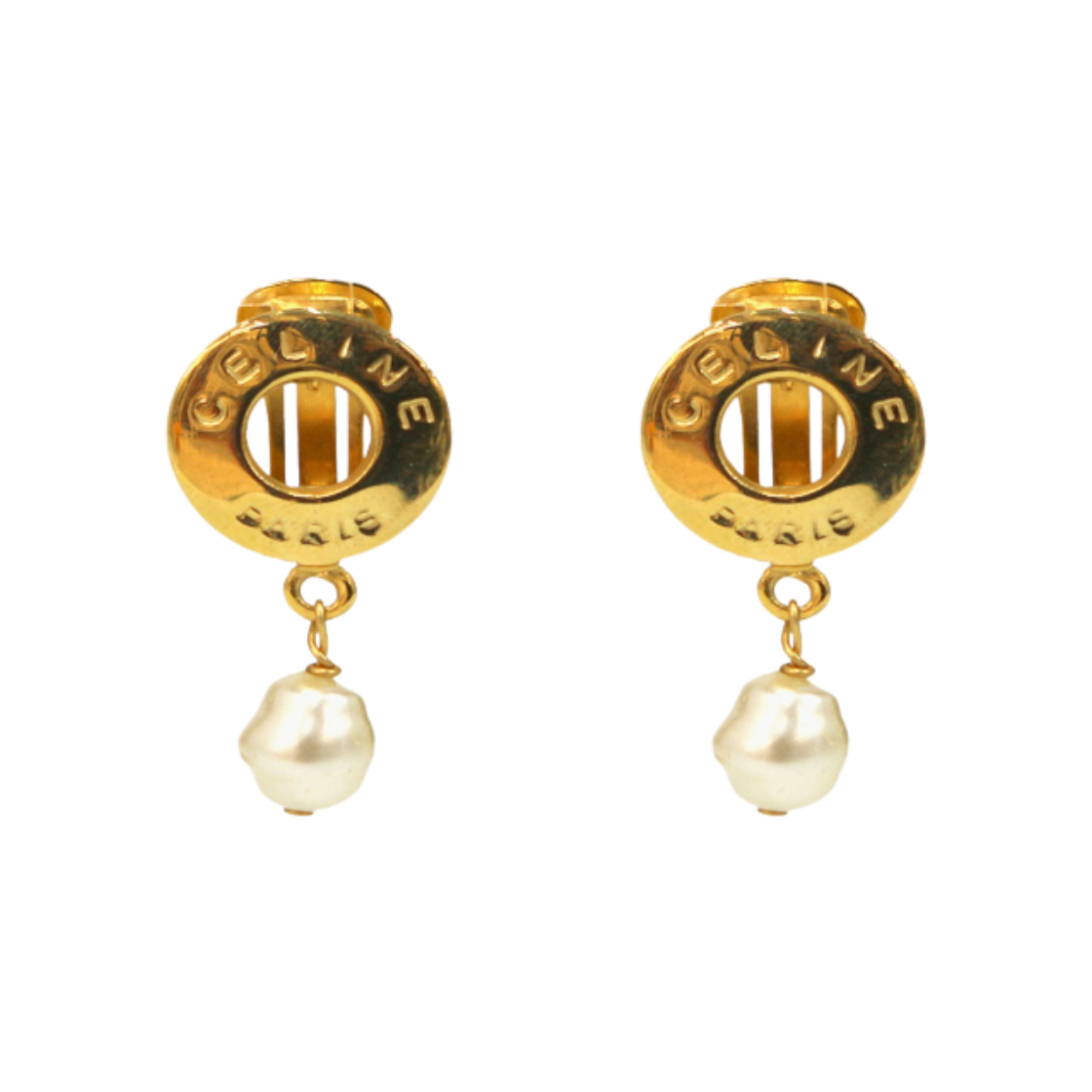 ITEJ5WVFKBIN Celine Pearl Drop Gold Earrings