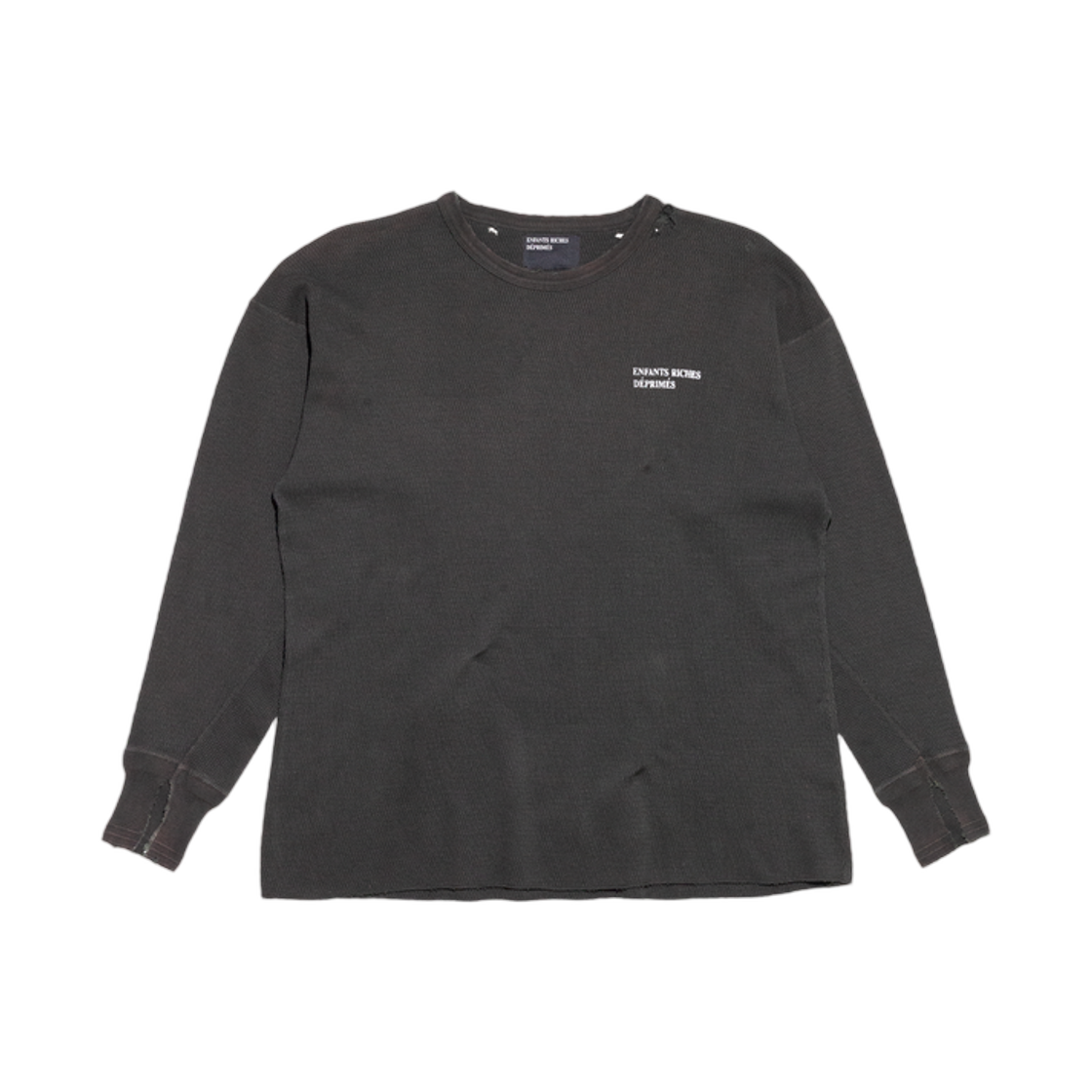 앙팡 리쉬 데프리메 클래식 로고 디스트레스드 써멀 롱 슬리브 차콜(Enfants Riches Deprimes Classic Logo Distressed Thermal Long Sleeve Charcoal) - 1