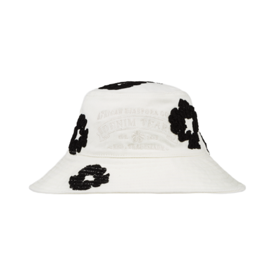 - Denim Tears Denim Cotton Wreath Bucket Hat White
