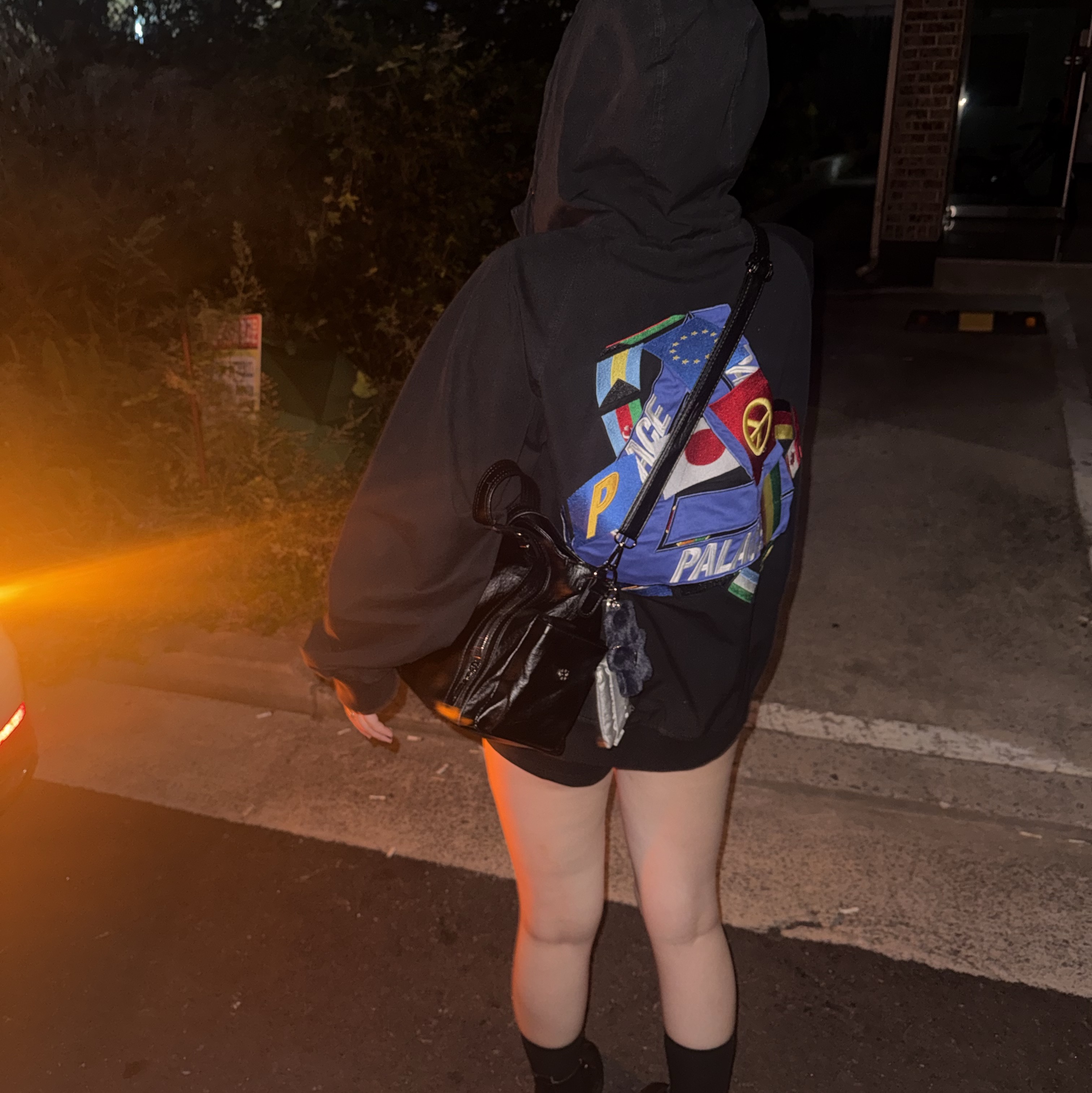 Palace Tri-Ferg Patch 6-Panel Black - 21FW, Palace Tri-Flag Hooded Jacket Black - 21SS 착용 스타일 - 2