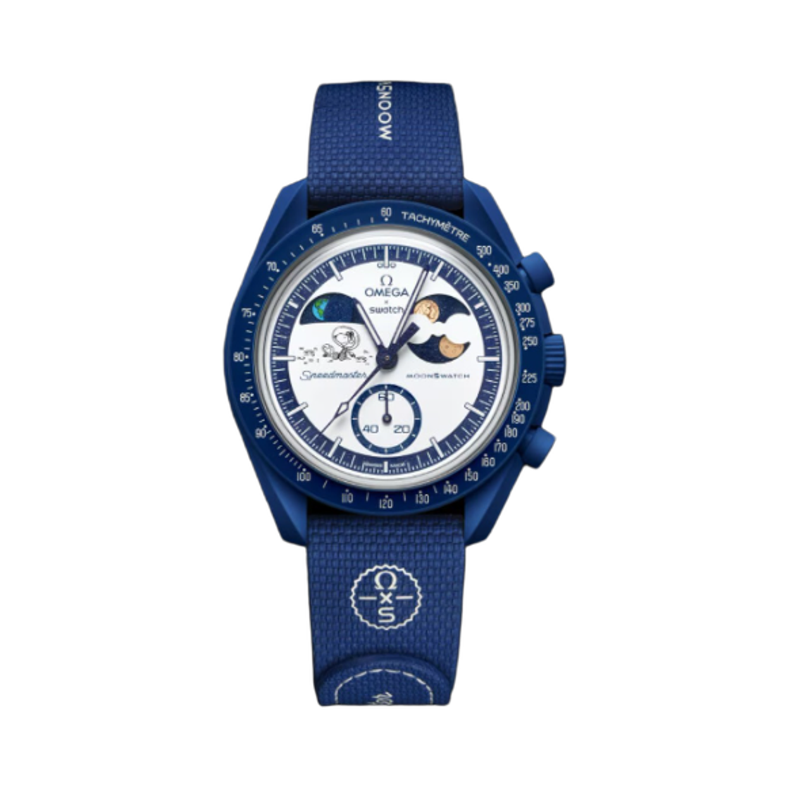 스와치 x 오메가 x 스누피 바이오세라믹 문스와치 옥토버 미션 투 어스페이즈 42mm 문샤인 골드(Swatch x Omega x Snoopy Bioceramic Moonswatch October's Misson To Earthphase 42mm Moonshine Gold)