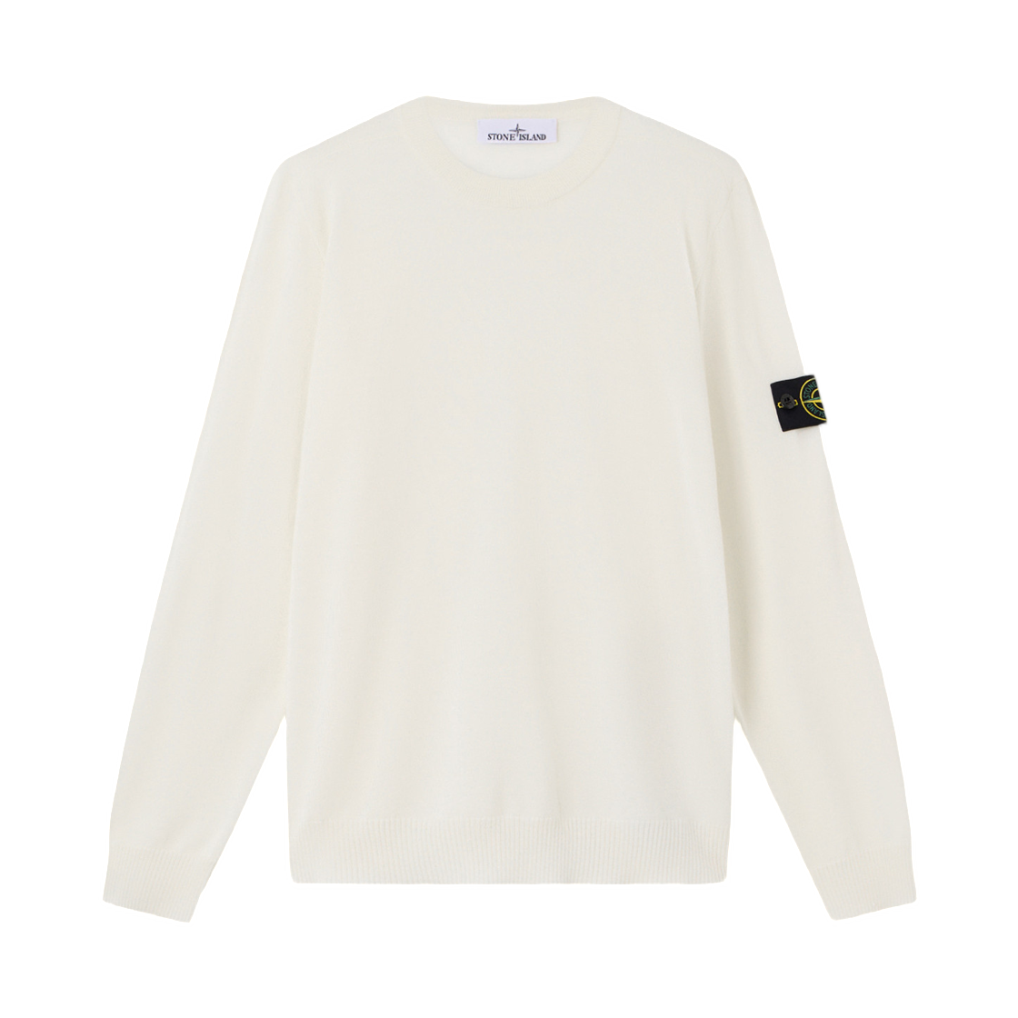 K2S1551000-71S00C4-V0093 Stone Island 5100071 Light RWS Pure Wool Crewneck Jumper with Raised Stitch Details Ivory - 25FW