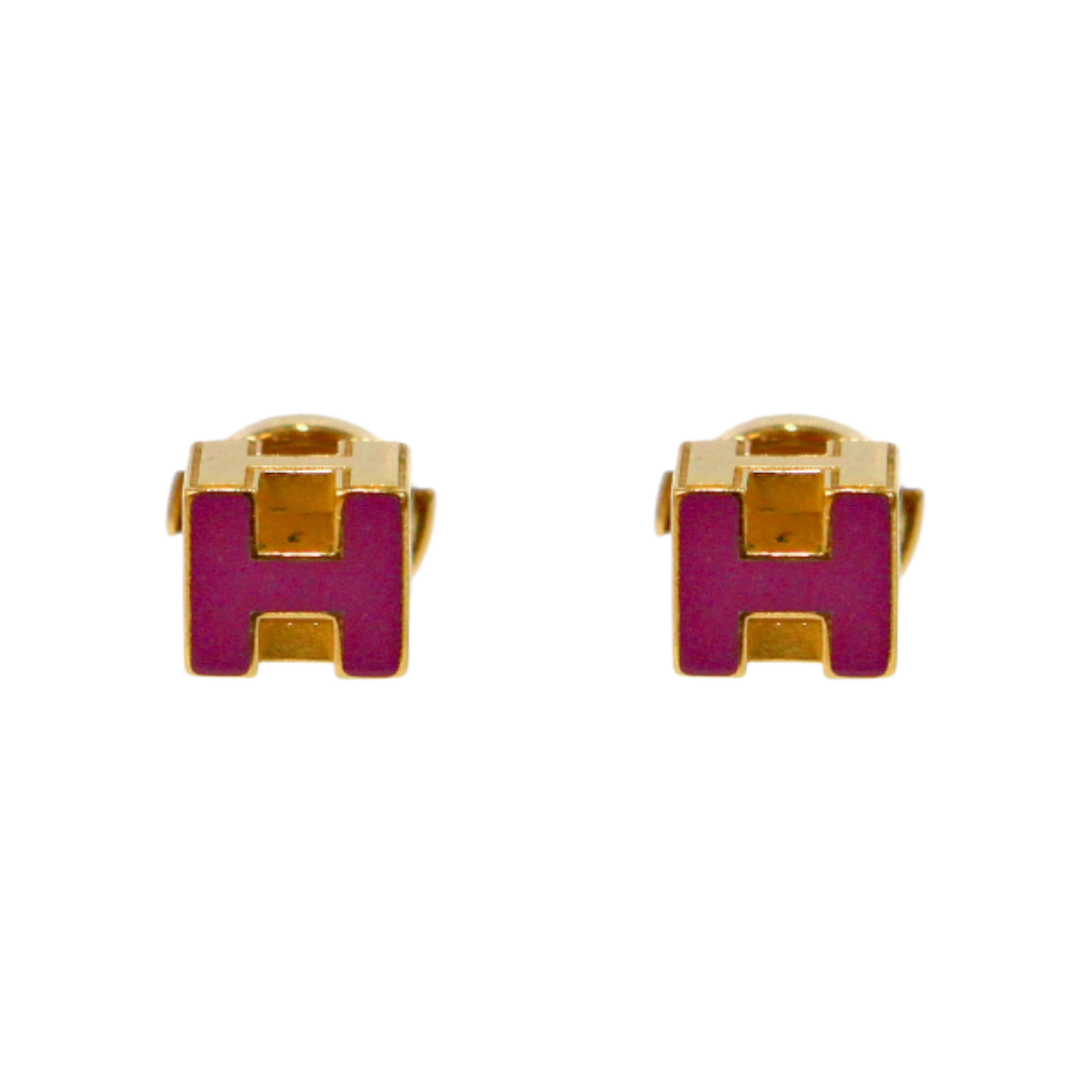 에르메스 라벤더 케이지 골드 귀걸이 A-B33317(Hermes Lavender Cage Gold Earrings) - 1